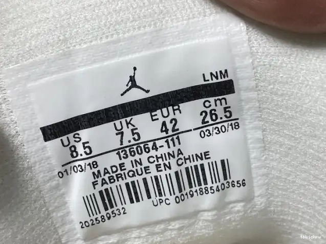 Rep TBkick White Retro Triple Jordan 3 Air 136064-111 0420